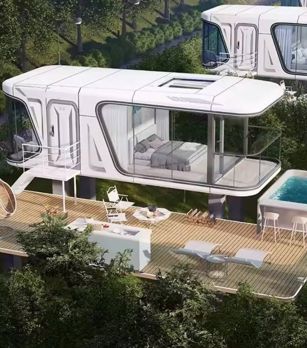 Cabine Mobile Luxueuse Inspirée des Vaisseaux Spatiaux