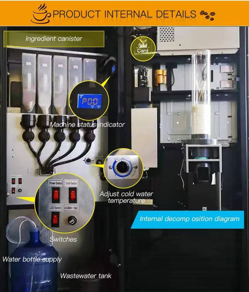 Distributeur Automatique de Café et Shakes Protéinés - Écran Tactile 32" GS305T